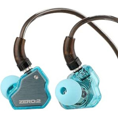 LINSOUL 7Hz x Crinacle Zero:2 In-Ear Monitor, Updated 10 mm Dynamic Driver IEM, Wired Earbuds, Gaming Earbuds, with OFC IEM Cable for Musicians (Blue)