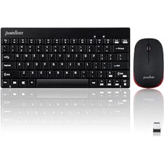 Perixx PERIDUO-712B Wireless Mini Keyboard and Mouse Set, Black, US English Layout