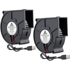 GDSTIME 75mm Blower 5V USB 75x30mm 7530 Brushless DC Cooling Centrifugal Fan (Pack of 2)