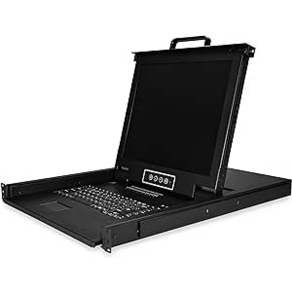 StarTech.com 16 Port Rack KVM Console with 1.8 m Cables - US Keyboard (QWERTY), Integrated KVM Switch with 17 Inch LCD Monitor - 1U LCD KVM Console - OSD KVM - 50,000 MTBF - USB + VGA (RKCONS1716K)