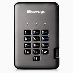 iStorage diskAshur Pro2 5TB Externe Festplatte, Graphit, IS-DAP2-256-5000-C-G