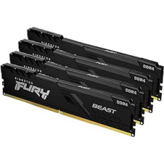 Kingston FURY Beast 32GB (4x8GB) 3600MHz DDR4 CL18 Desktop Memory Kit with 4 KF436C17BBK4/32
