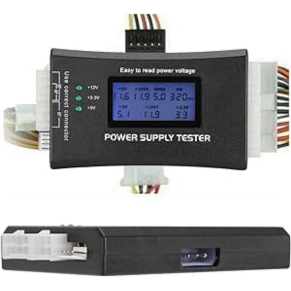 ASHATA LCD Power Supply Tester, ATX Power Supply Computer Host Inspection and Maintenance Tester Tool with LCD Display, PC Power Supply Tester Can Detect ATX, BTX, ITX and TFX Computer Power Supplies