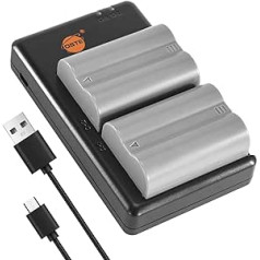 DSTE 2 x EN-EL3E D300 (2200 mAh/7.4 V) battery charger compatible with Nikon D30, D50, D70, D70S, D90, D80, D100, D200, D300, D300S, D700 digital camera