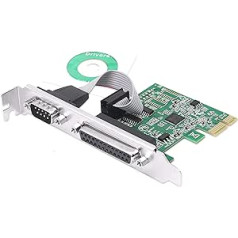 CERRXIAN PCIe to RS232 Combo Serial Parallel Expansion Card DB9 Serial + DB25 Parallel to PCI-E 1x Controller Card