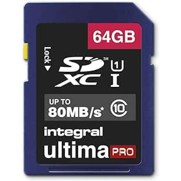 Integral SDXC 64GB Class 10 UltimaPro UHS-1 class 1 Speicherkarte bis zu 80 MB/s Transfergeschwindigkeit