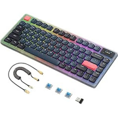 AJAZZ AK832PRO Mechanical Keyboard with Smart Screen, Ultra Thin Keyboard, 75% Flat Wireless Keyboard, Supports Bluetooth 5.1, 2.4G and Wired Connection, K3, Compatible with Windows