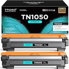 iNKPAD TN1050 TN-1050 Toner Cartridges Compatible with Brother DCP-1612W HL-1110 HL-1210W HL-1212W DCP-1510 DCP-1512 DCP-1610 DCP-1610W MFC-1810 MFC-1910W Printers (Black, Pack of 2)