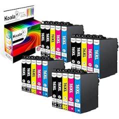 Koala Pack of 20 Printer Cartridges Compatible with 16 XL 16XL T1631 T1632 T1633 T1634 for Workforce WF-2010 WF-2510 WF-2520 WF-2530 WF-2540 WF-2630 WF-2650 WF-2660 WF-27 50 printer (8BK/4C/4M/4Y)