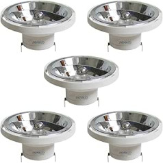 Sigmaled lighting, 5 Pack AR111 G53 14W (120W Halogen Equivalent) 12V AC/DC Neutral White 4000K 1050 Lumens AR111 LED Bulbs