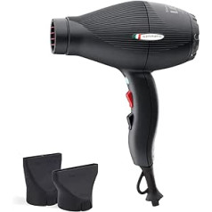 GAMMAPIU' I.E.S Professional Hair Dryer Energy Saving Smart Fast Drying with ETC Technology Lightweight Noiseless 3 Speeds Constant Temperature (Black)