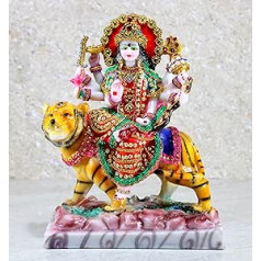 Esplanade Resin Maa Durga MATA Rani Murti Idol Statue Sculpture for Home Mandir - Multicoloured (10
