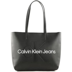 Calvin Klein Women's Tote Bag with Zip, Black, One Size, black