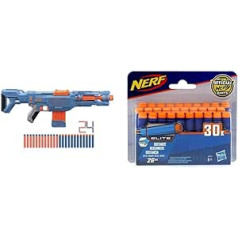Nerf E9533EU4 Elite 2 Echo CS-10 Blaster - 24 Nerf Darts, 10-Dart Clip Magazine, Removable Shoulder Rest and Barrel Extension & A0351EU6 Hasbro A0351 N-Strike Elite 30 Dart Refill Pack