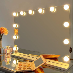 iCREAT Hollywood makeup mirror, super bright cosmetic mirror with intelligent adjustable levels
