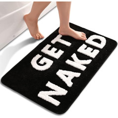 QJHOMO Black and White Bathroom Rug Cute Bath Mat Non-Slip Washable Bath Mat Fun Bath Mat Soft Microfiber Shower Mat Absorbent Bathroom Rug 50 x 80 cm