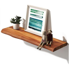 Acacia Afloat Shelf FSC Wedge Zinc with Live Edge