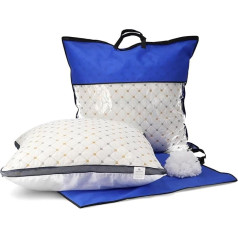 Set of 2 pillows, 80 x 80 cm, cover: 100% cotton, 1600 g microfibre filling, firm and supportive sleeping pillow, bed pillow for allergy sufferers, side sleepers, breathable, comfort, high quality