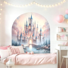 Little Deco Wandsticker Schloss Kinderzimmer Mädchen Wandtattoo Märchen Wandaufkleber für Babyzimmer rosa Schlafzimmer Wanddeko DL5048-02