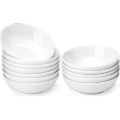 Leegg Small White Snack Bowls Set of 12 Porcelain Dipping Bowls for Sauce Ingredients Nuts (White)