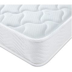 Good Nite Single Mattress 18cm Deep Sprung Memory Foam Skin-friendly Knitted Fabric Wavy Top White (Single 90 x 190 x 18 cm)