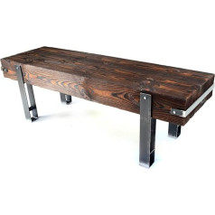 ‎Chyrka CHYRKA® Brody Loft Bench Solid Wood Vintage Bar Industrial Design Handmade Wood Metal (28 cm x 180 cm Height 45 cm)