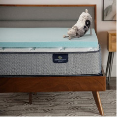 Serta ThermaGel Memory Foam Mattress Topper Twin XL, Blue