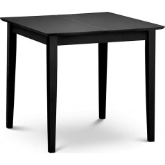 Julian Bowen Rufford Dining Table, Black, Solid Rubber Wood, 80 x 80 cm