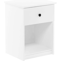 Furinno Lucca Bedside Table White