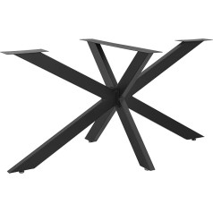 [En.casa] Oberau Table Frame Table Leg for Dining Table Metal Black DIY Furniture Steel Table Runners Dining Room 120 x 68 x 71 cm