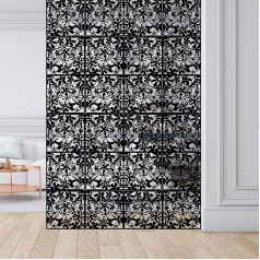 Exnemel 12 Pieces Hanging Room Divider Screen, DIY Room Divider Panel, PVC Screen Panel with Butterfly Flower for Home Hotel (Black)