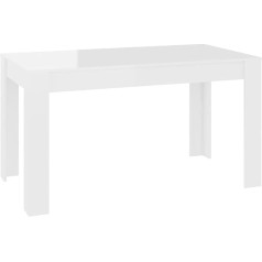 Festnjght Dining Room Table Kitchen Table High Gloss White Square Rectangular Table Dining Room Table Kitchen Living Room Table 140 x 74.5 x 76 cm