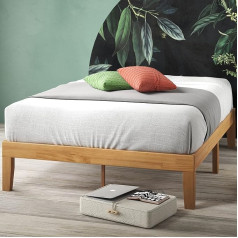 Zinus Moiz 35 cm Wooden Platform Bed / No Box Spring Required / Sturdy Wooden Slatted Base / Quick Easy Assembly / 160 x 190 cm