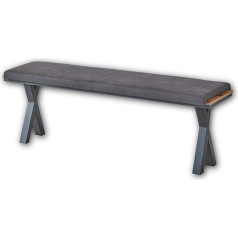 Stella Trading Prato Bench in Alpine Lodge Look - Comfortable Bench in Leather Look for Your Living Room and Dining Room - 166 x 51 x 41 cm (W x H x D)