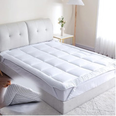 Threads For Bed ® Breathable Mattress Topper Underbed 140 x 200 cm Made of Cotton Fabric, Washable Mattress Topper for Comfort and Keep Away from Dirt, Mattress Protector for Mattresses and Box Spring