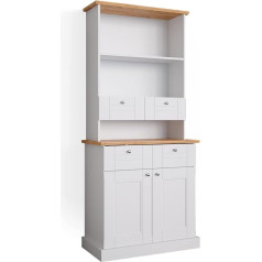 Vicco Bergamo Tall Cupboard, White/Oak, 80 cm