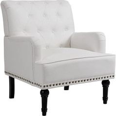 Sepnine Classic armchair, faux leather, vintage with rivets, lounge chair, for living room and living room, armrest chair, bedroom, 150 kg load capacity