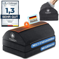 Birkental Desk Footrest - 3 Height Adjustable Footstool with Foot Pocket - Fleece Fibre - Ergonomic Footrest Non-Slip - Office Accessories - Foot Stool - Footrest