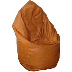 Natalia Spzoo Medium Point Faux Leather Bean Bag with Filling - Choice of Colours (Yellow/Dark)