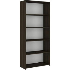 Framire B-80 Office Bookcase in Wenge Oak, 5 Shelves, Bookcase for Living Room, Bedroom, Studio, Office, 180 x 80 x 30 cm