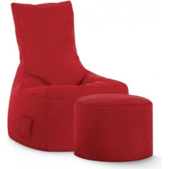 Sitting Point Scuba Swing Bean Bag Set with Stool Red