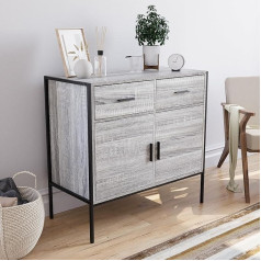 Vida Designs Sideboard, Aluminium, Grey, 2 Door 2 Drawer