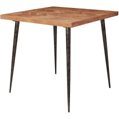 Wohnling Dining Room Table 80 x 76 x 80 cm Solid Wood Acacia / Metal Industrial, Dining Table, Solid Small, Kitchen Table, Wooden Table, Dining Room, Small Dining Table, Wood, Solid Wood Table Square