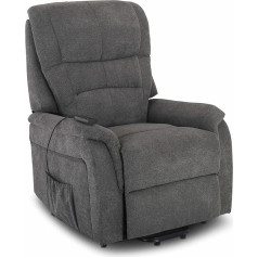 Raburg Janik Recliner Chair with Reclining Function, Armchair with Rising Aid, Microfibre Dark Grey, TV Chair, Sleep Function, Electric with Remote Control, 1 Motor, 120 kg Load Capacity, Pocket