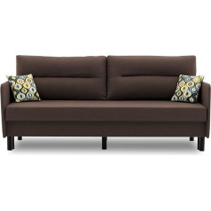 Generic Elinor Couch 200 x 90 cm with Sleep Function and Bed Sheets - Modern Design - Sofa Bed with Storage Space - Wooden or Metal Feet (Metal Feet, Hugo 5 + Amber 73)