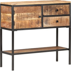 Vidaxl Rough Mango Wood Sideboard with 1 Door 2 Drawers 1 Shelf Chest of Drawers Sideboard Multipurpose Cabinet Side Cabinet 85 x 30 x 80 cm
