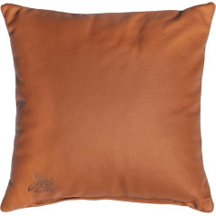 Centaur - Decorative Leather Cushion 40 x 40 cm for Sofa or Bedroom Cognac - Real Leather Cushion Real Leather Sofa Cushion Leather Look