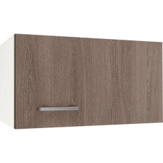 Berlioz Créations PRIMA PG6SHC Kitchen Wall Cabinet with Extractor Hood and 1 Decorative Door in Textured Oak 60 x 33.3 x 35 cm 100% Made in France