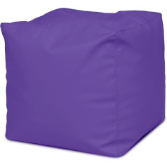 Ecopuf ® Cube S Square Stool Faux Leather with Polystyrene Balls 37 x 37 cm