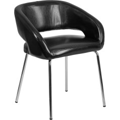 Flash Furniture Fusion Series Modern Black Leather Office Chair with Chrome Legs